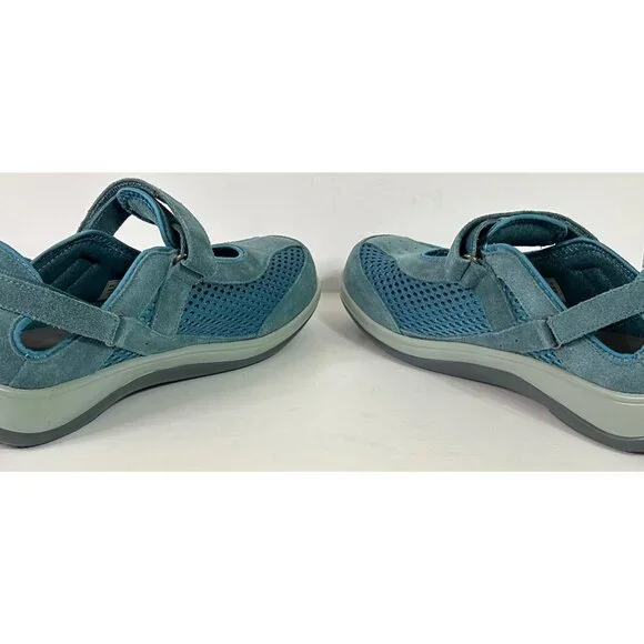 Orthofeet Woman's X-Wide 11 2E Teal Mary Jane Comfortable Shoes Adjustable Strap - Picture 7 of 7